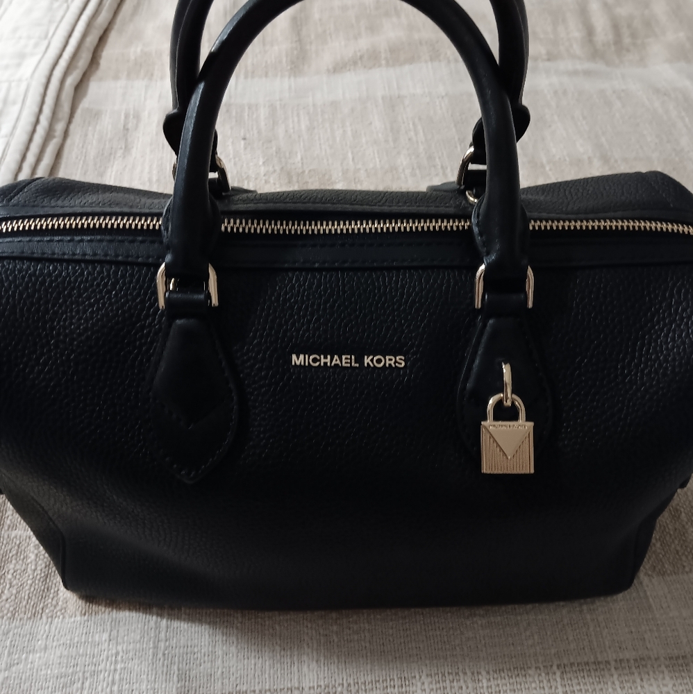Michael Kors Black Satchel with Silver Hardware